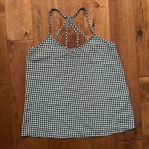 Abercrombie & Fitch top - gingham, black and white in XS